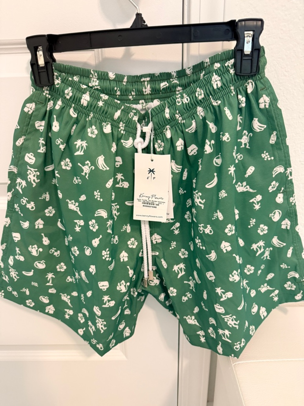 Kenny Flowers Green Tropical Icon Swim Trunks